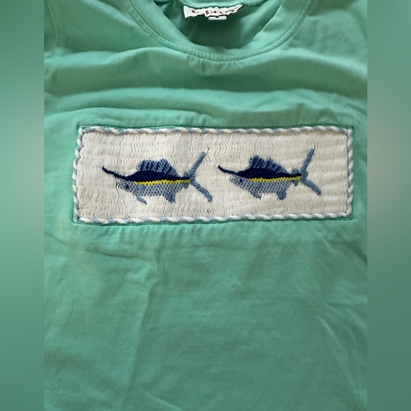 Babeeni Brand Smocked Children's Green T-Shirt with Marlin Design Size 6 - Picture 3 of 3